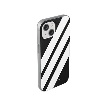 Diagonal Bands Noir iPhone 14 Case - Soft
