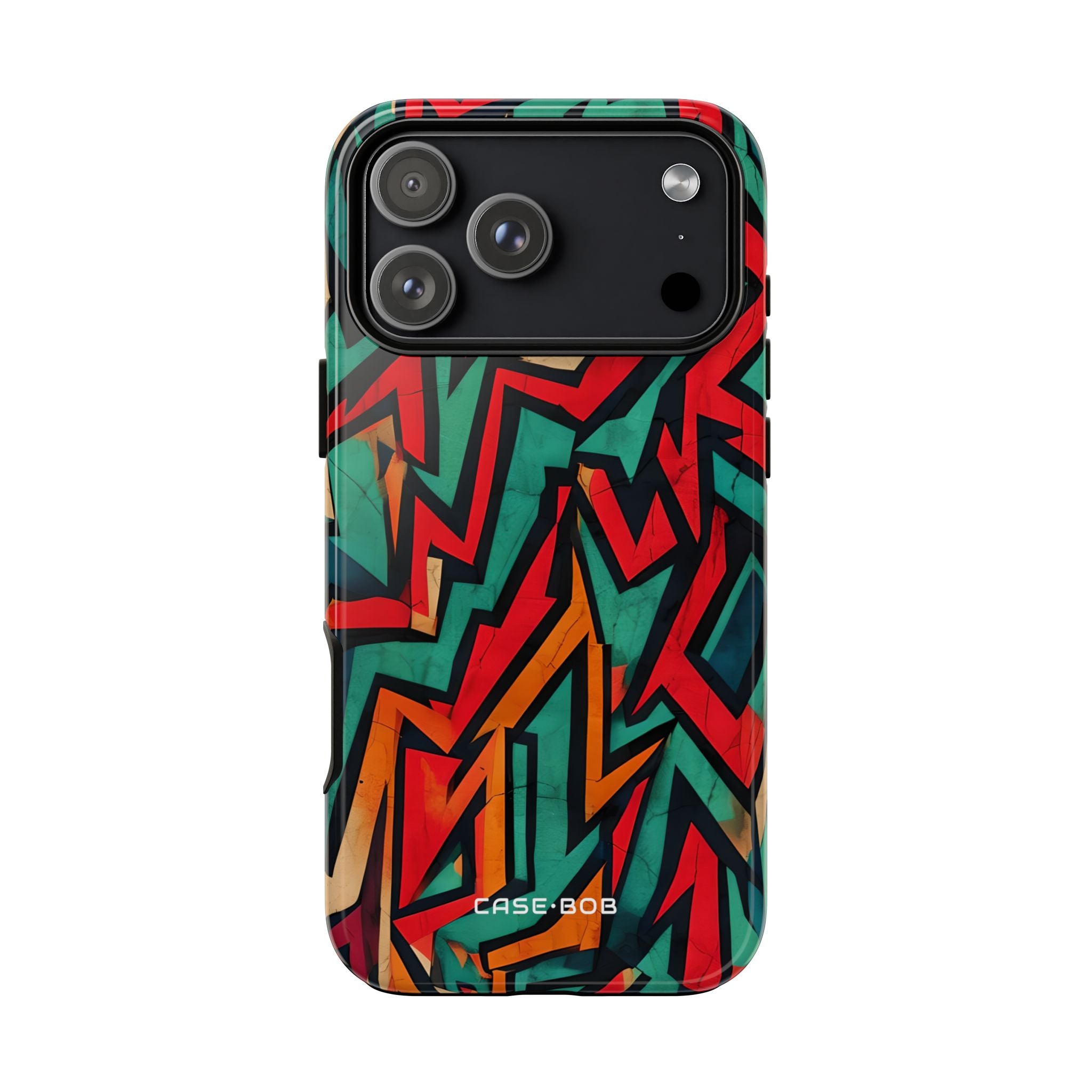 Crimson Zigzag iPhone 17 Pro Max Case - Tough