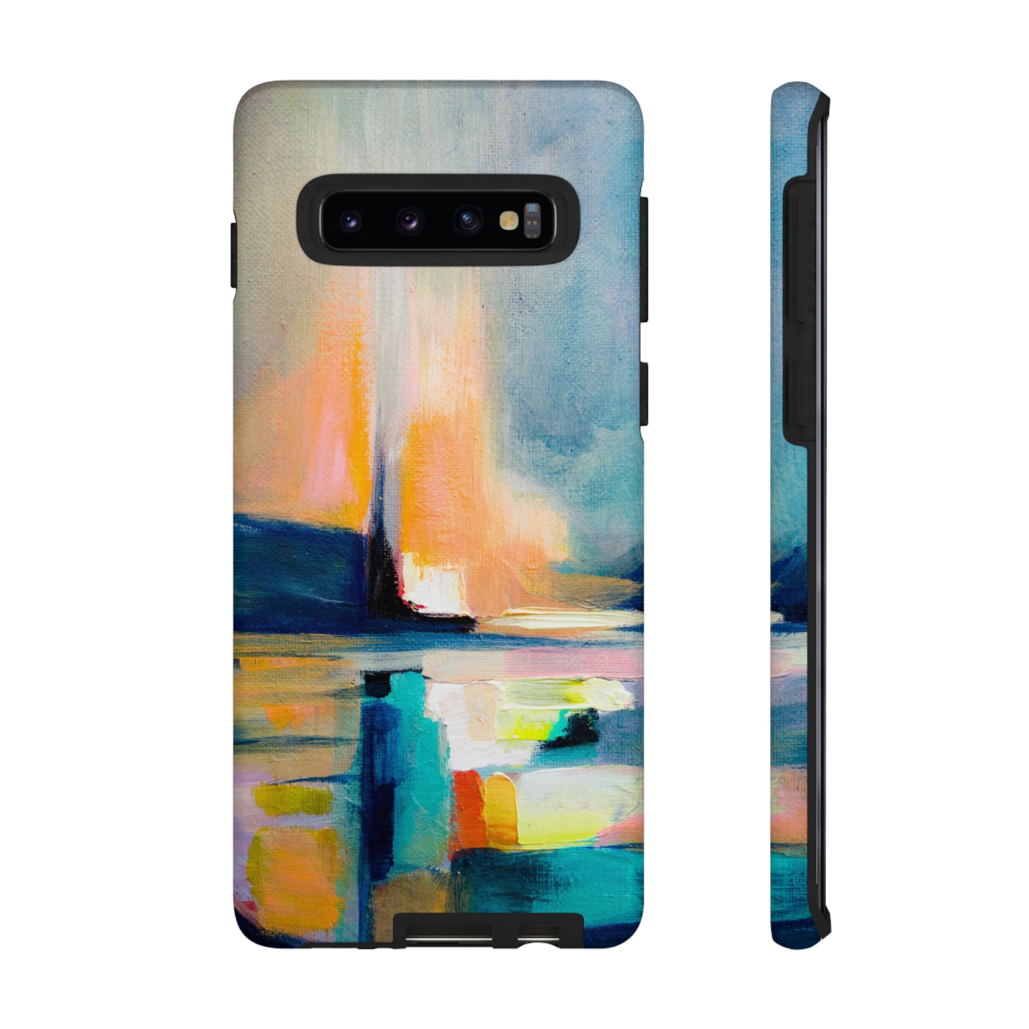 Abstract Blue n Yellow iPhone Case (Protective) Samsung Galaxy S10 Matte Phone Case