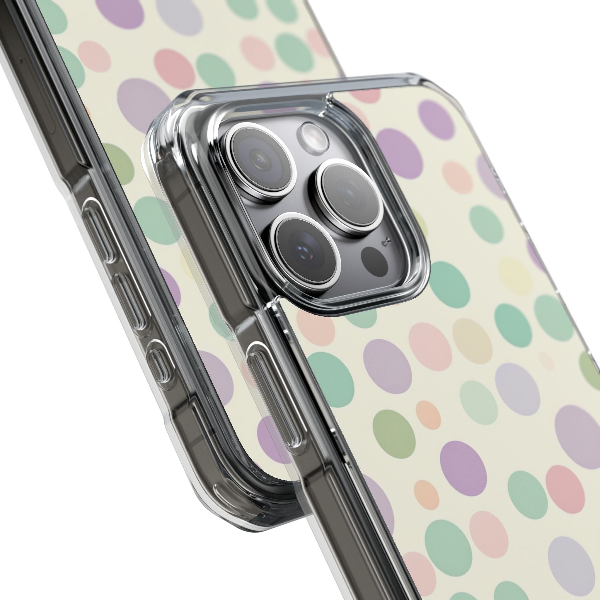 Playful Pastel Polka Dots - Clear Impact iPhone 15 Phone Case