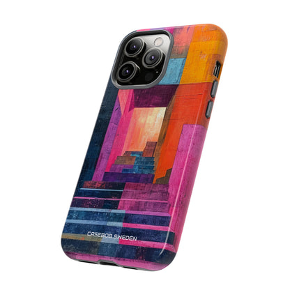 Pink Orange Geometry - Tough iPhone 14 Phone Case