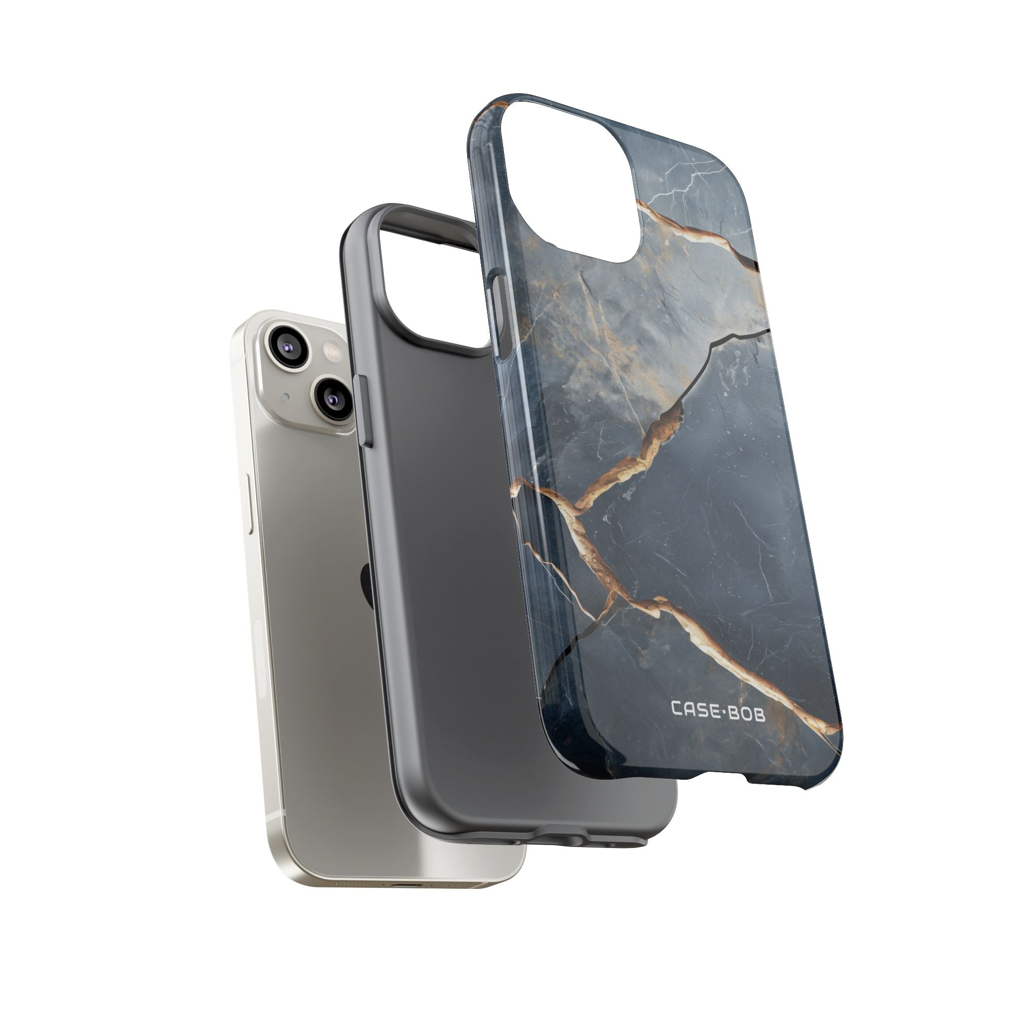 Jagged Vein Navy iPhone 14 Case - Tough