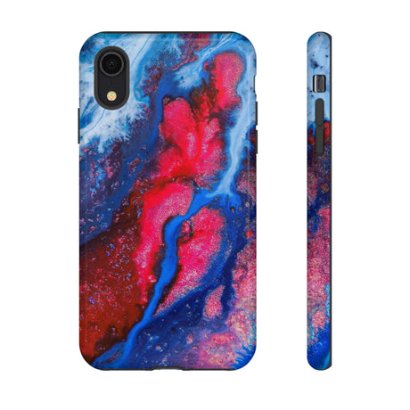 Red n Blue Ink Art iPhone Case (Protective) iPhone XR Glossy Phone Case