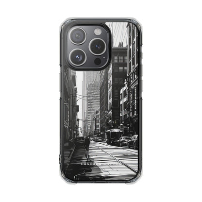 Urban Cityscape Line Perspective iPhone 15 - Clear Impact Phone Case