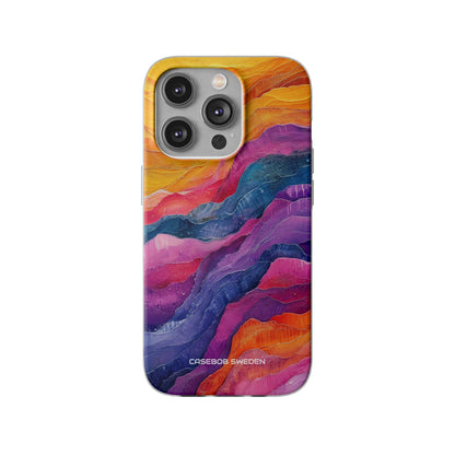 Vibrant Abstract Waves - Flexi iPhone 14 Phone Case