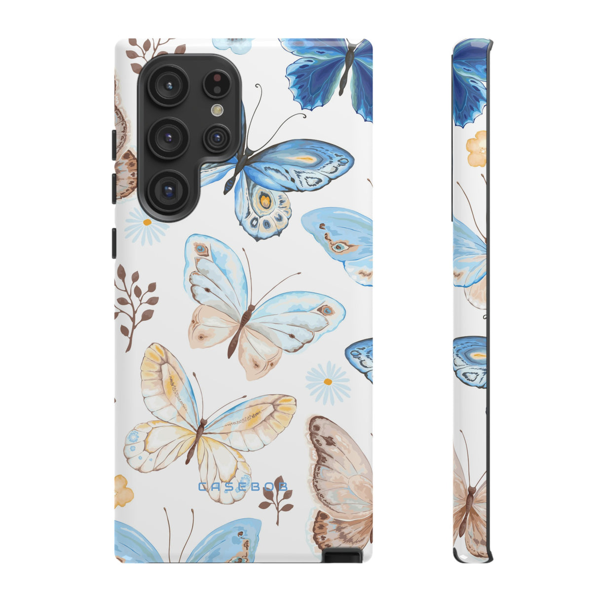 Flying Butterflies, Blue and Yellow iPhone case - Protective Phone Case