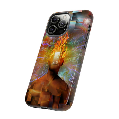 Man with burning mind - Protective Phone Case