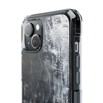 Textured Monochrome Blossom iPhone 15 - Clear Impact Phone Case