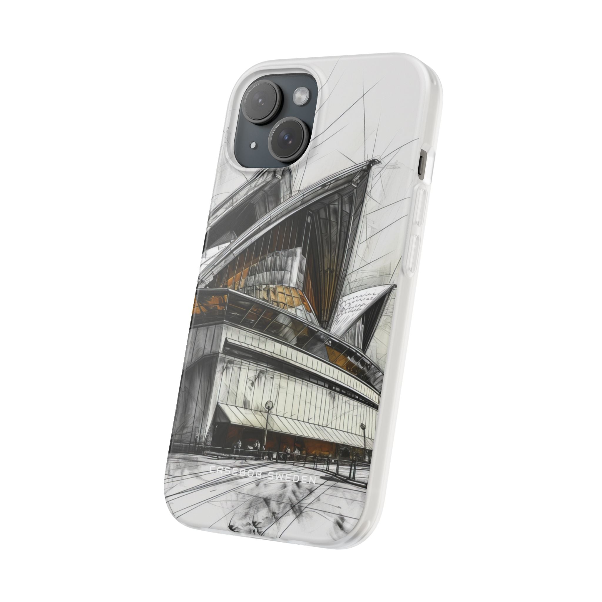 Architectural Curves in Line Formation iPhone 15 - Flexi Phone Case