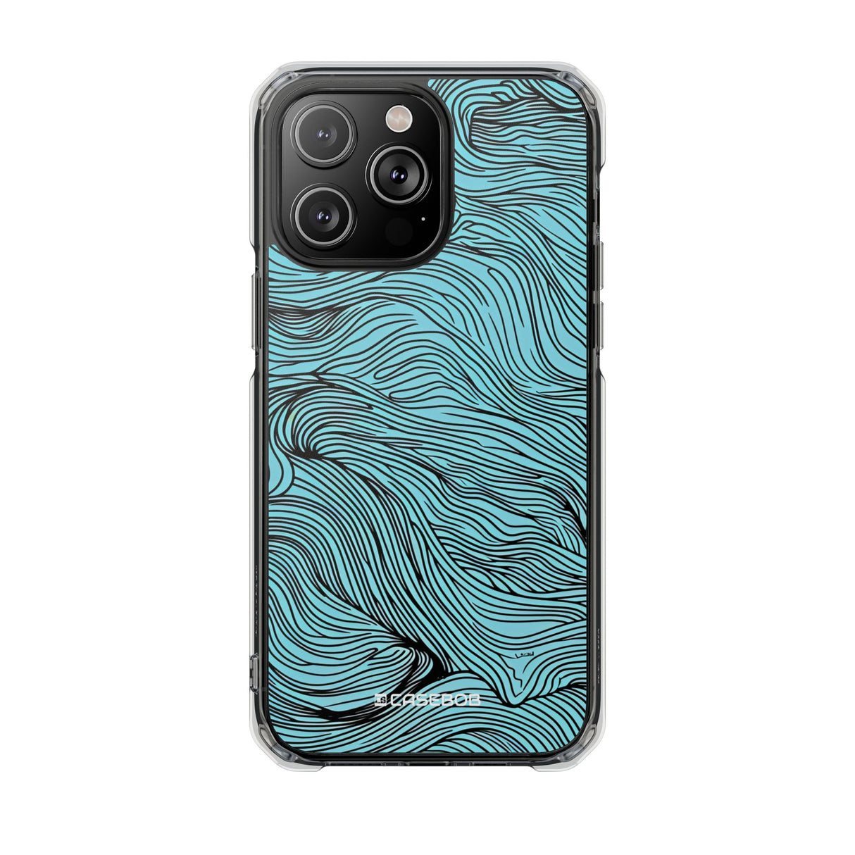 Wavy Serenity - Phone Case for iPhone (Clear Impact - Magnetic)