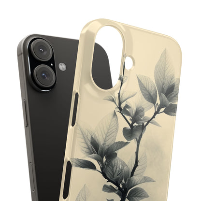 Beige Branch Art - Slim iPhone 16 Phone Case