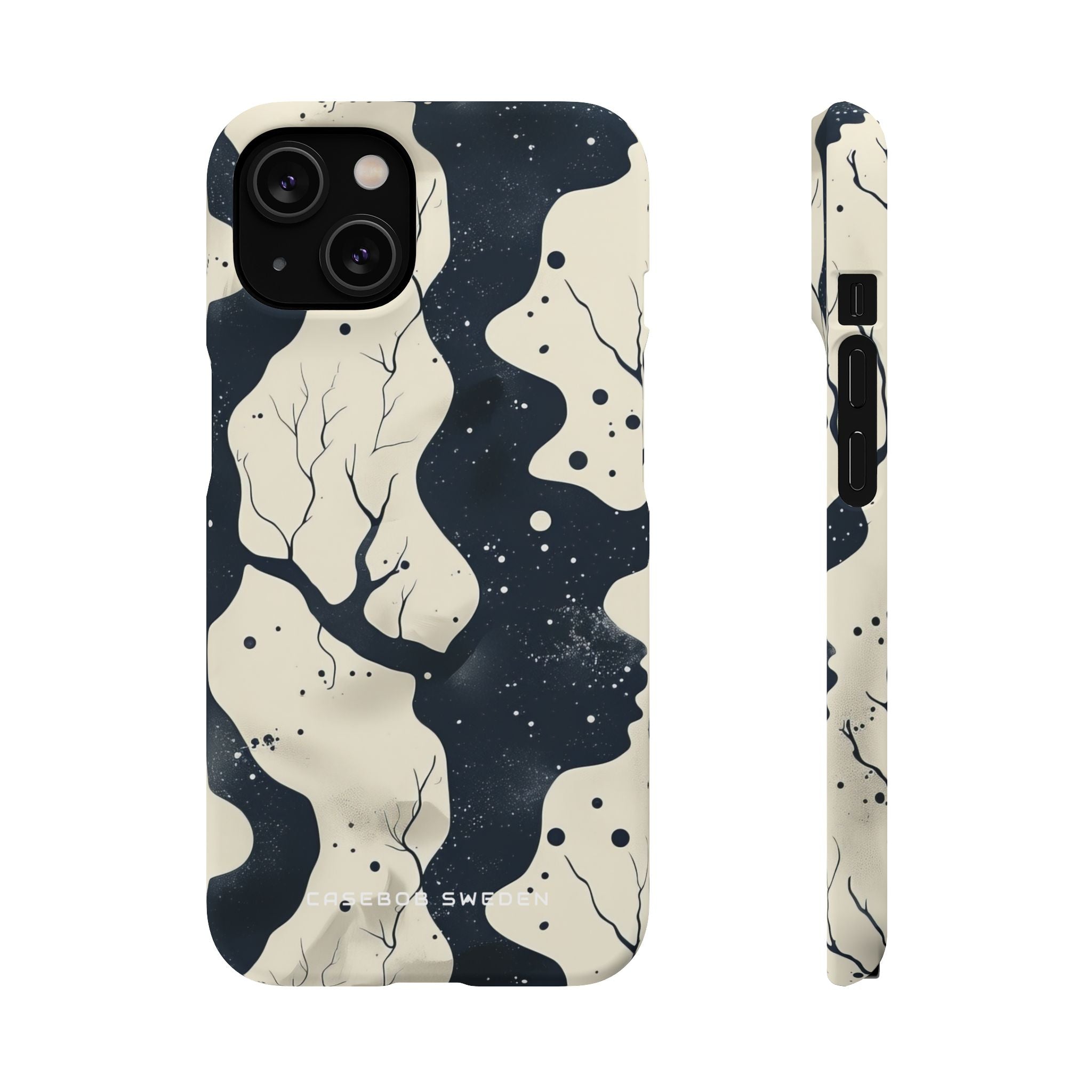 Organic Fluid Silhouettes with Cosmic Depth iPhone 14 - Slim Phone Case