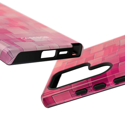 Gelaagde roze geometrie Samsung S24 - Tough