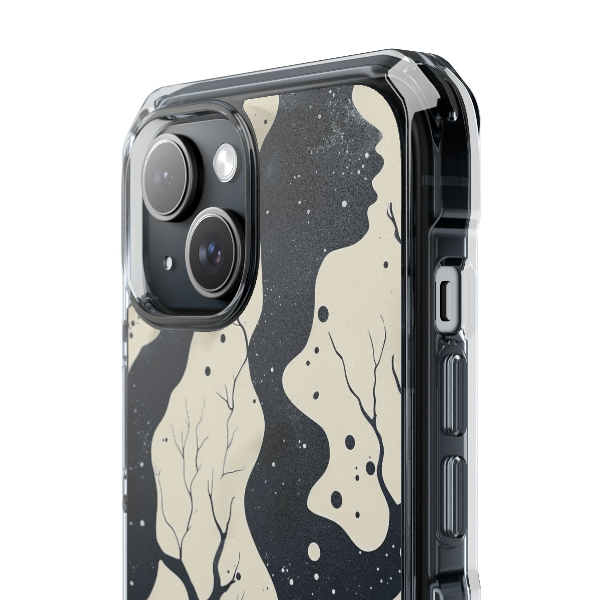 Organic Fluid Silhouettes with Cosmic Depth iPhone 15 - Clear Impact Phone Case