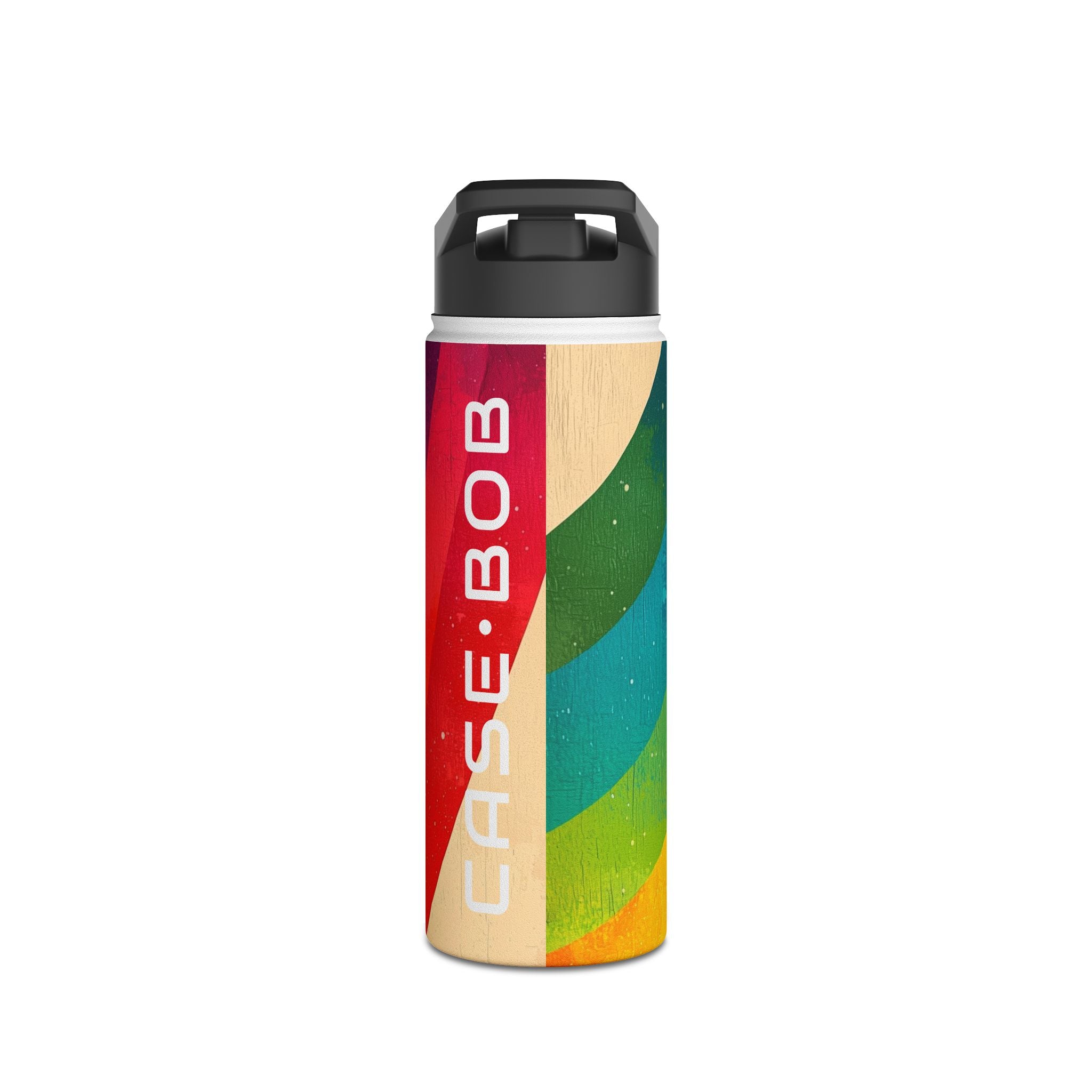 Curved Rainbow Breeze - Stainless Steel Water Bottle