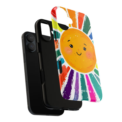 Smiling Sunburst iPhone 16 Plus Case - Tough