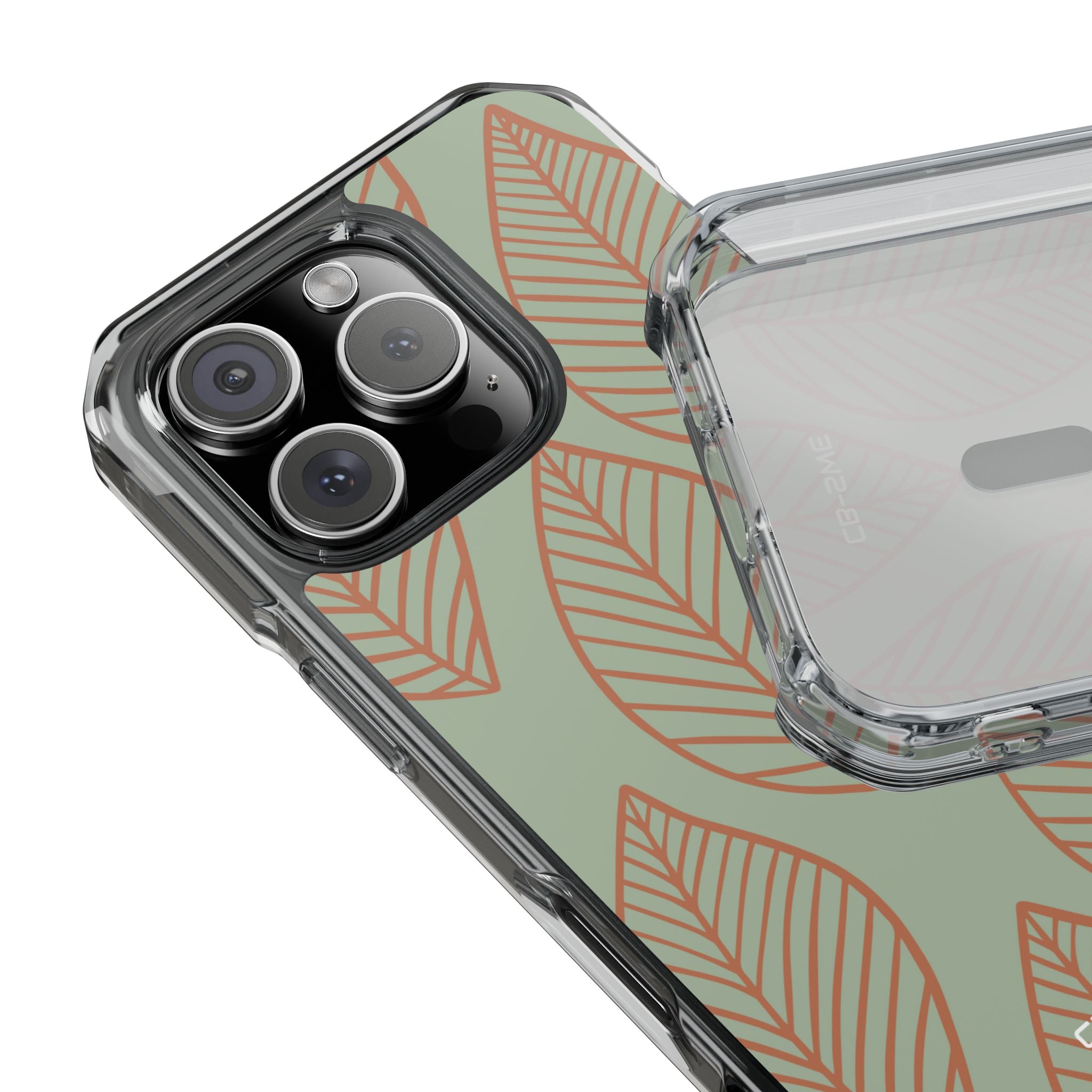 Mint and Orange Leaves iPhone Case - Impact