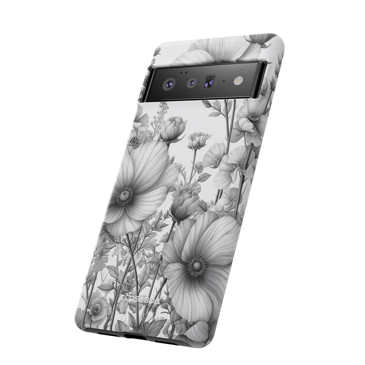 Monochrome Flora | Protective Phone Case for Google Pixel