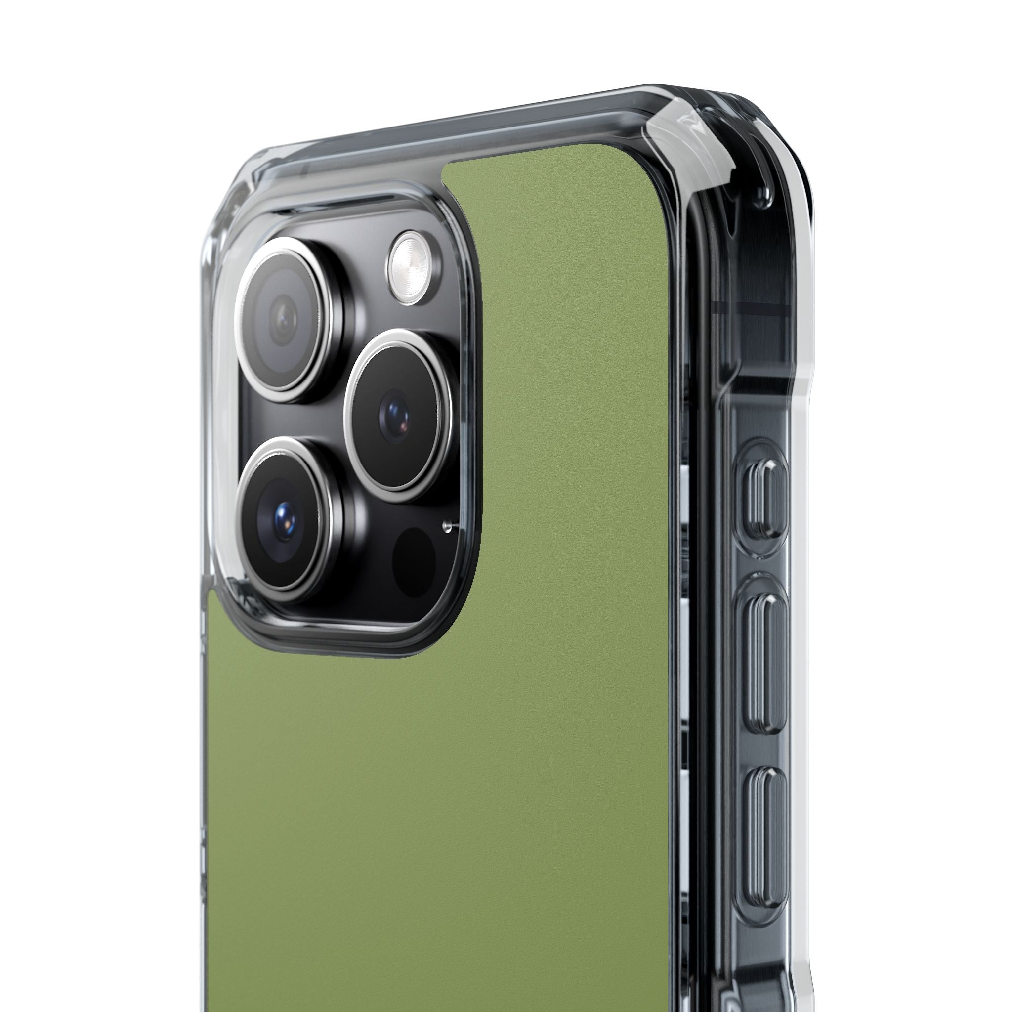 Moss Green - Clear Impact Case for iPhone