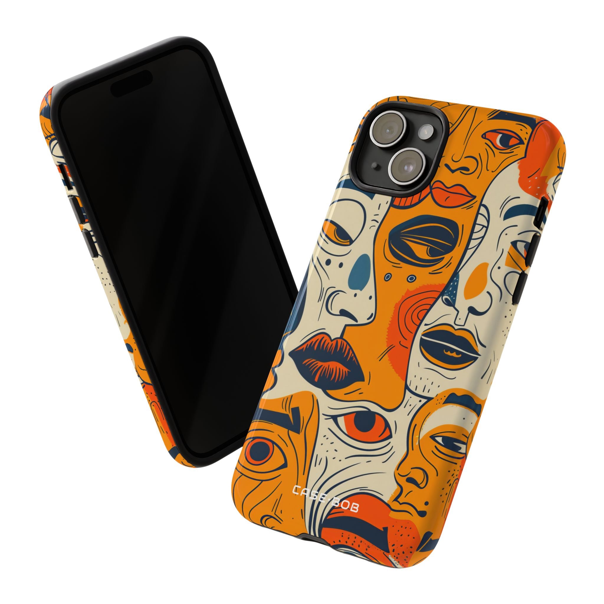 Tangled Faces Sunset iPhone 15 Plus Case - Tough