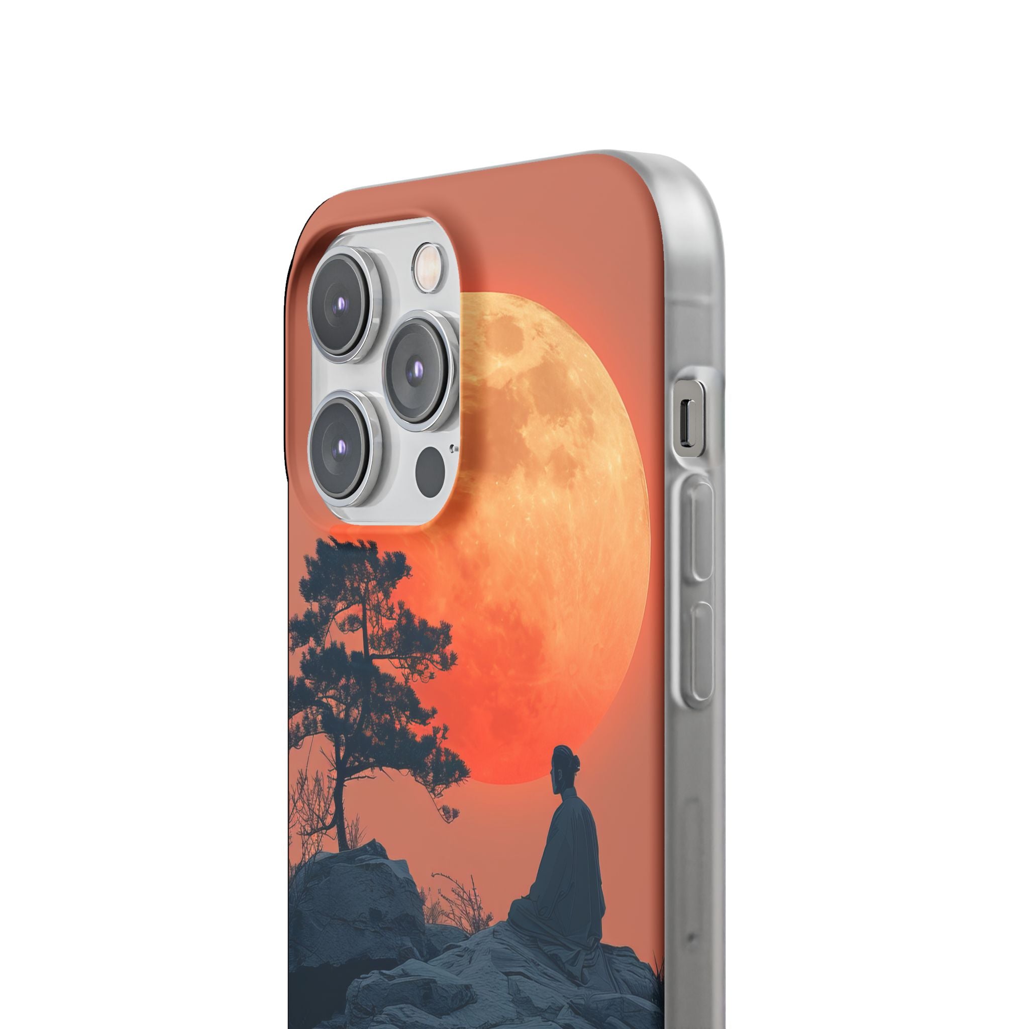 Zen Tranquility Under a Red Moon iPhone 14 - Flexi Phone Case