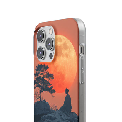 Zen Tranquility Under a Red Moon iPhone 14 - Flexi Phone Case