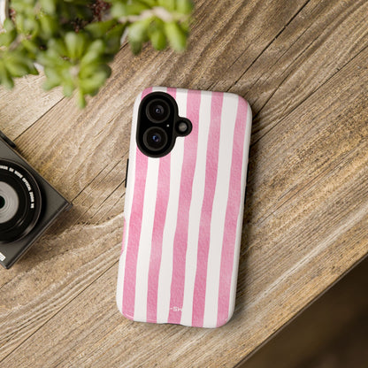 Pink Watercolor Stripes - iPhone Case