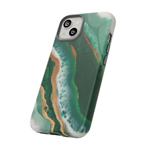 Green & Gold Epoxy - Protective Phone Case