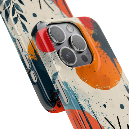 Orange Blue Splash - Slim iPhone 15 Phone Case