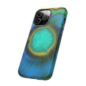 Neon Blue Ink Art iPhone Case (Protective) Phone Case