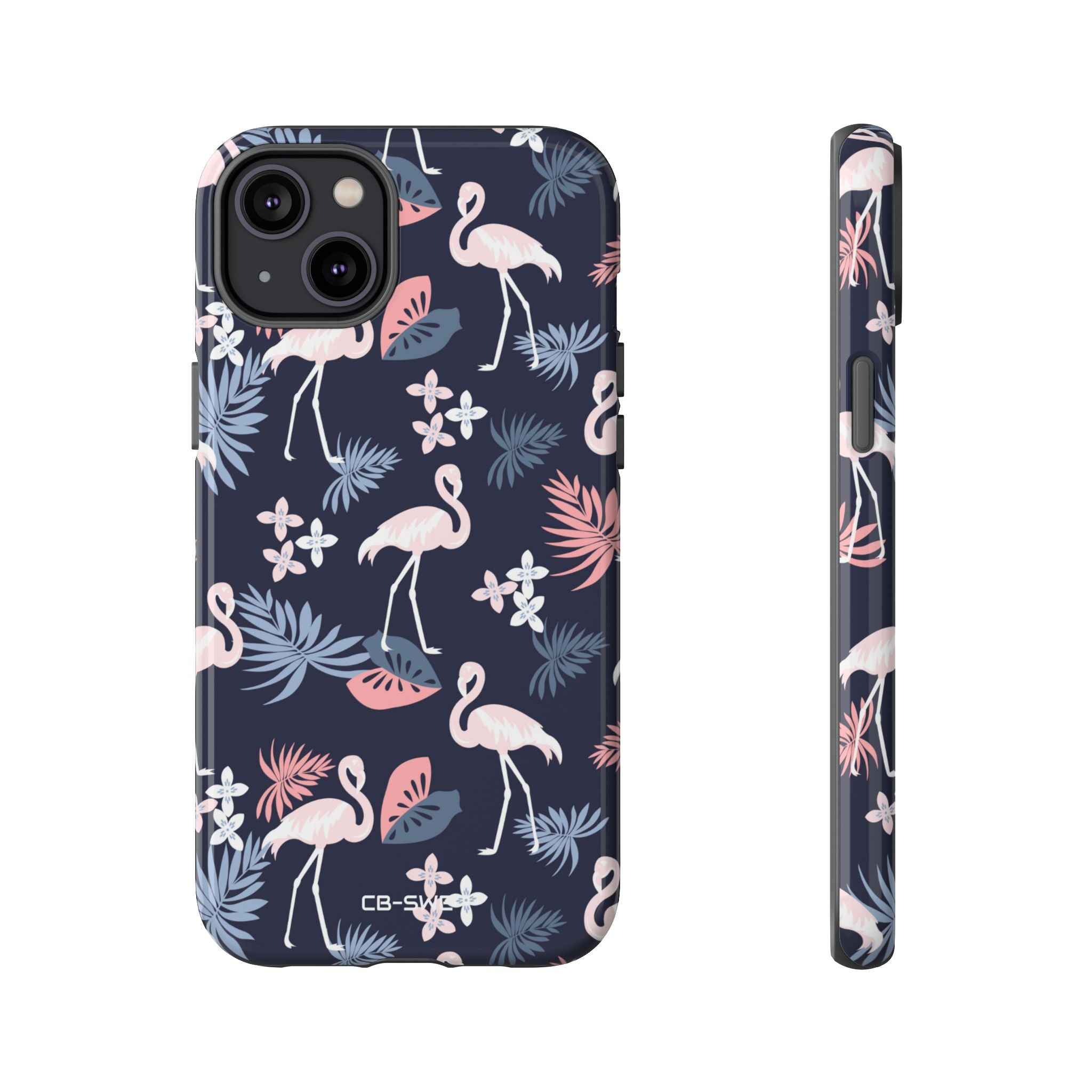 Flamingos Dance Playfully - iPhone Case