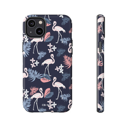 Flamingos Dance Playfully - iPhone Case