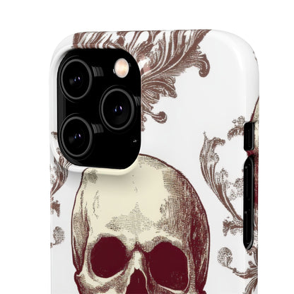 Gothic Skulls and Ornate Foliage iPhone 14 - Slim Phone Case