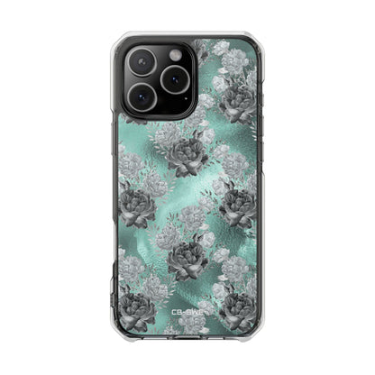 Teal Floral Elegance iPhone Case - Impact