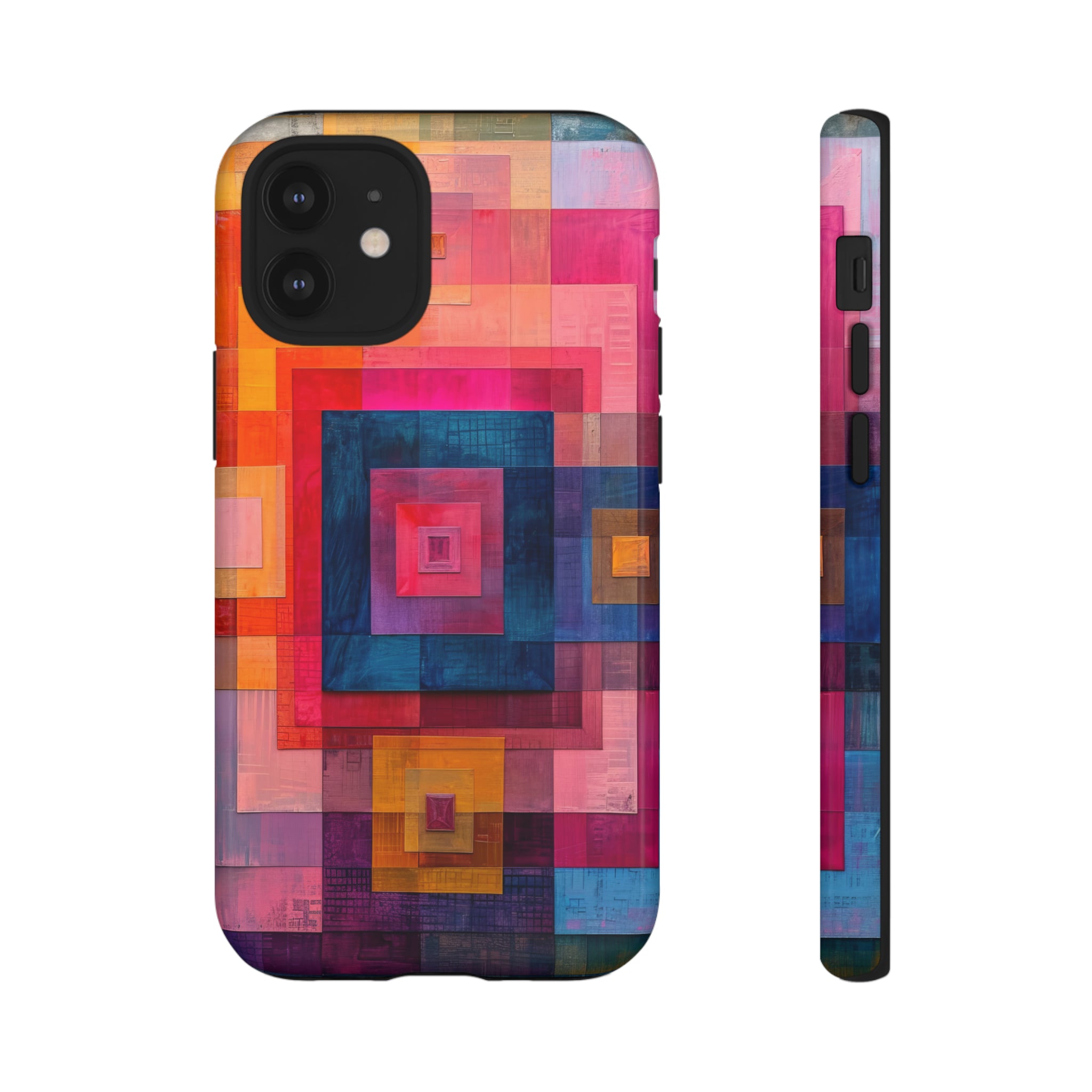 Center-Out Pastel Squares - Protective Phone Case