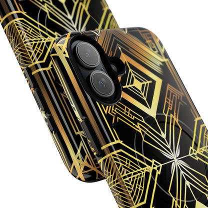 Golden Geometric Symphony iPhone 16 - Tough+