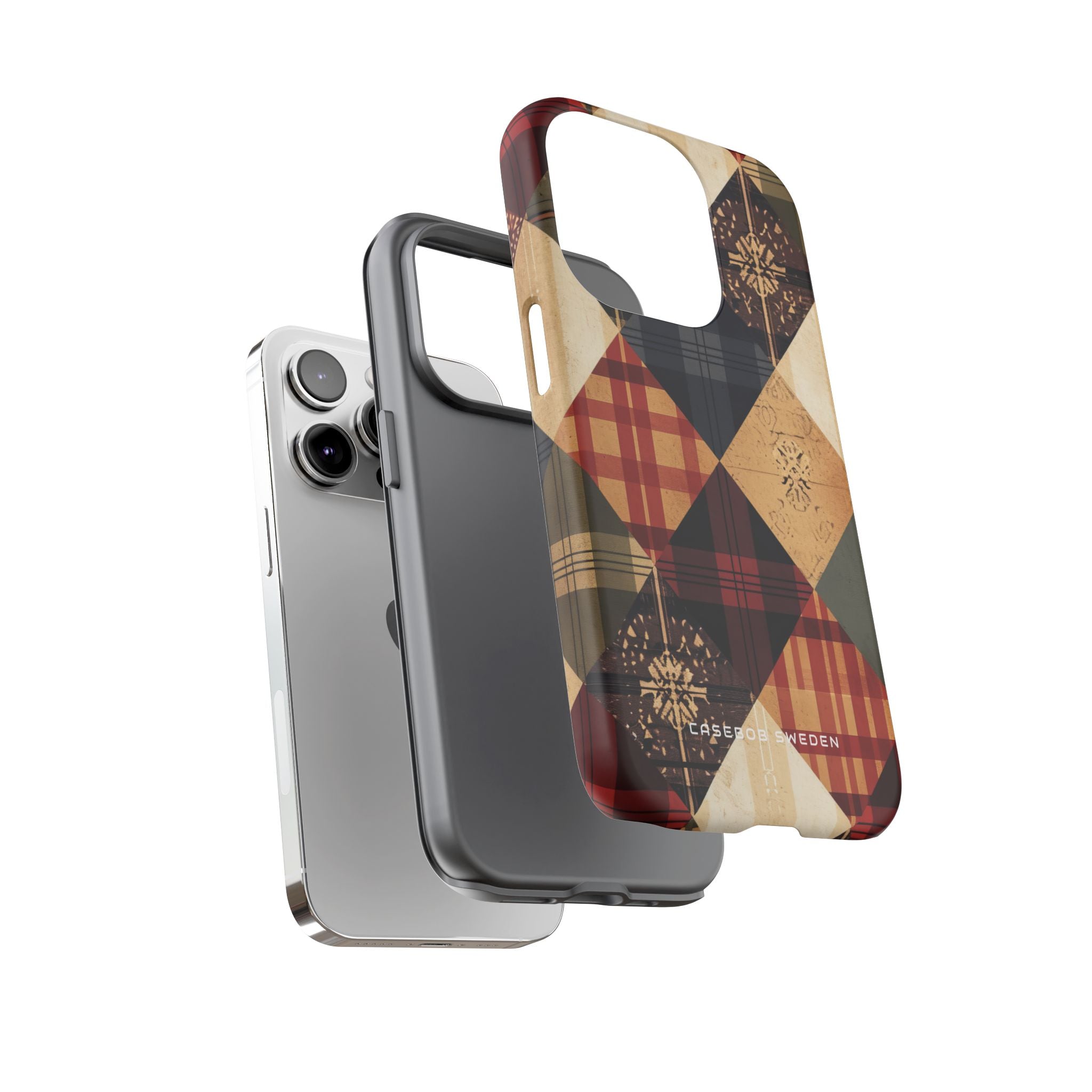 Rustic Geometric Patchwork Harmony iPhone 14 - Tough Phone Case