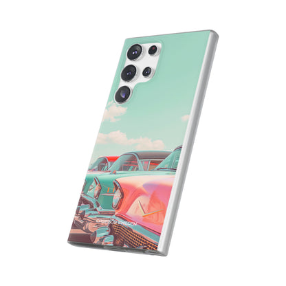 Vintage Turquoise Cars - Flexi Samsung S23 Phone Case