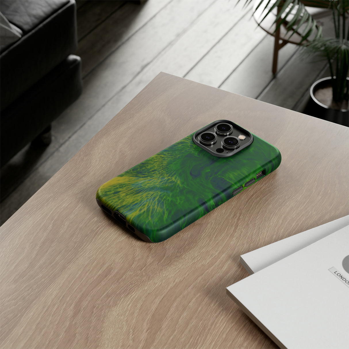 Dark Green Ink Art - Protective Phone Case