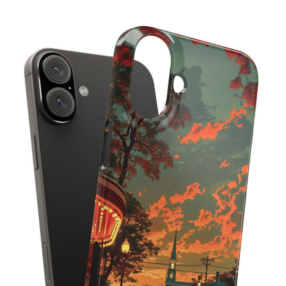 Mid-Century Nostalgia Streetscape iPhone 16 - Slim Phone Case