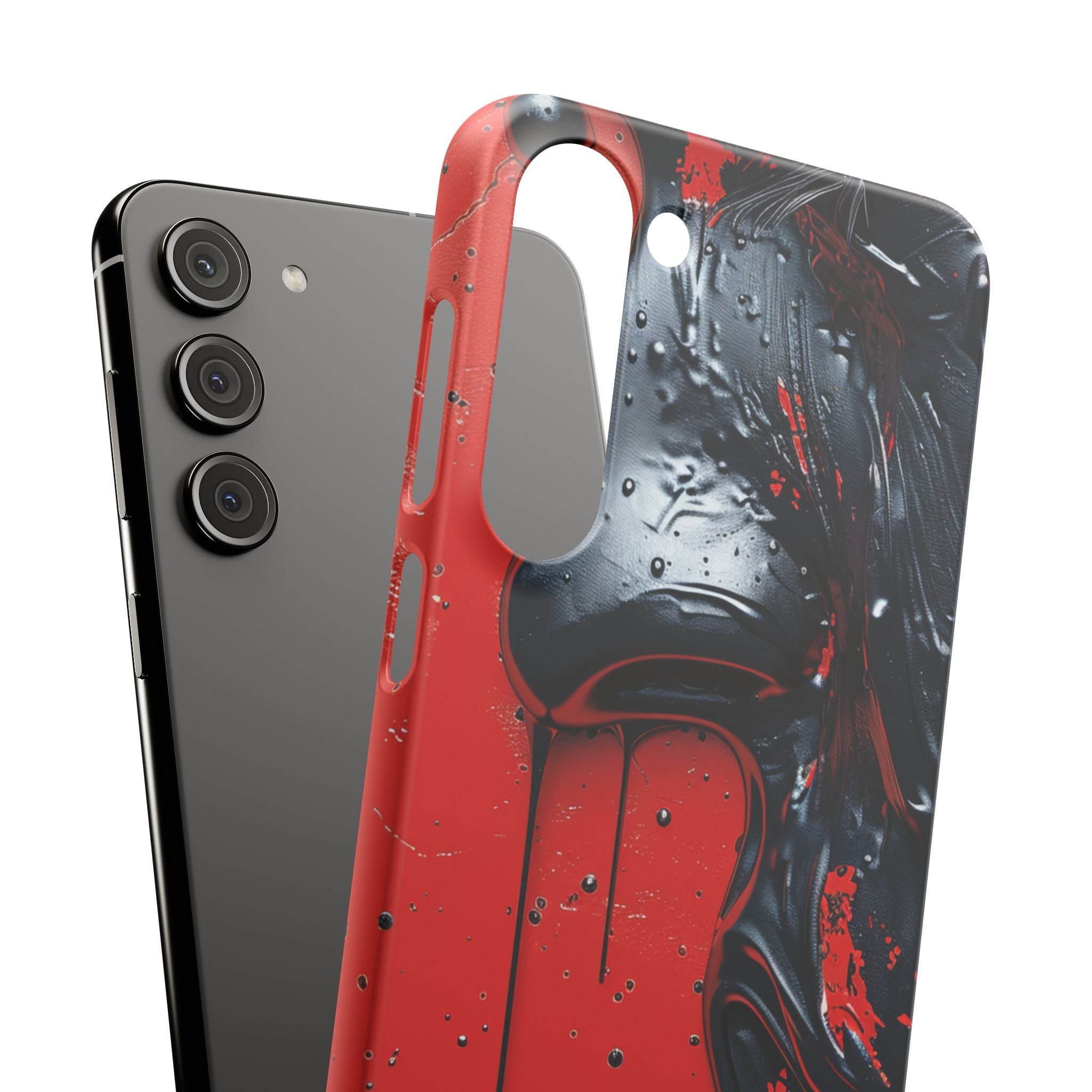 Textured Crimson Bloom Samsung S23 - Slim Phone Case