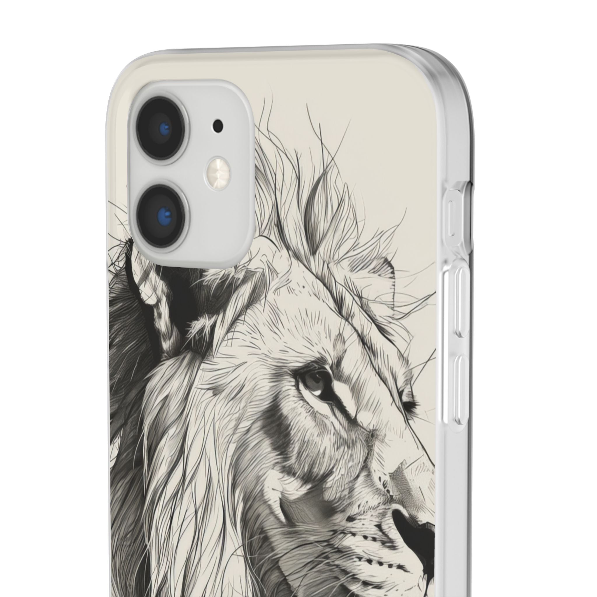 Majestic Linework Lion | Flexible Phone Case for iPhone