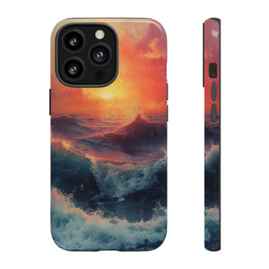 Pastel Waves at Sundown - Protective Phone Case