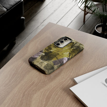 Yellow Grunge Art Phone Case - Protective Phone Case