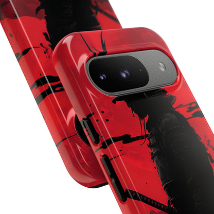 Samurai Warrior Silhouette Crimson Sun Google Pixel 9 - Tough
