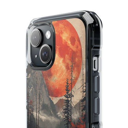 Celestial Glow Over Reflective Landscape iPhone 15 - Clear Impact Phone Case