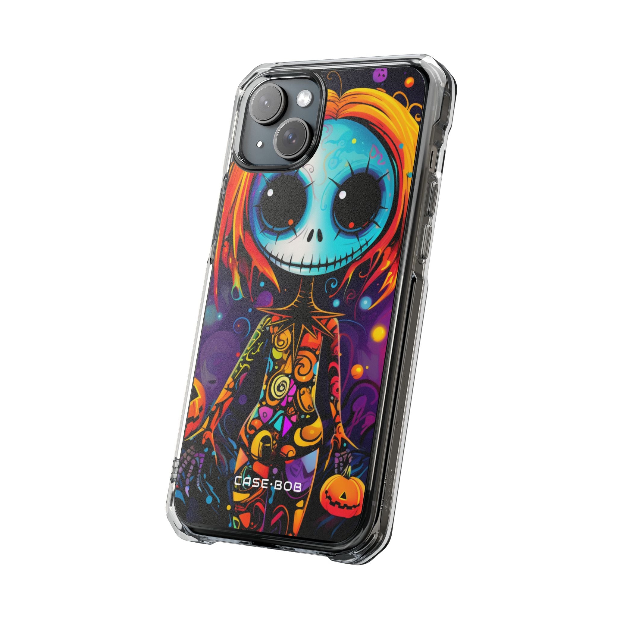 Blue Skull Swirl iPhone 15 Plus Case - Impact