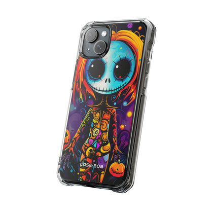 Blue Skull Swirl iPhone 15 Plus Case - Impact