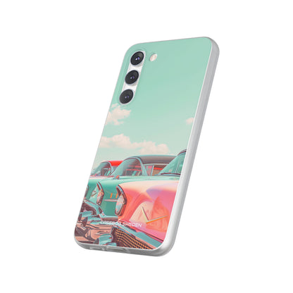 Vintage Turquoise Cars - Flexi Samsung S23 Phone Case