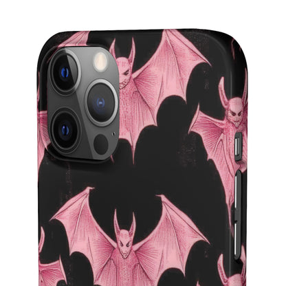 Gothic Pink Bats Aflame iPhone 12 - Slim Phone Case